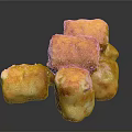 Golden Fried Pastries Stacked With Crispy Texture And Sugar Glaze