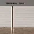 Store Front Rolling Shutter Door With Built in Line Lights For Commercial Use 3d model