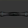 Fantasy Weapon Blue Blade Sword With Black Decorative Hilt And Glowing Design