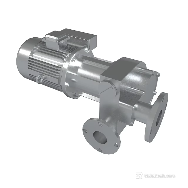 Stainless Steel Industrial Pump Mechanical Equipment 3d model 