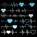 2D Heartbeat Pulse Line Silhouette 3d model