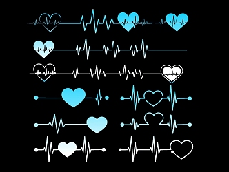 2D Heartbeat Pulse Line Silhouette 3d model