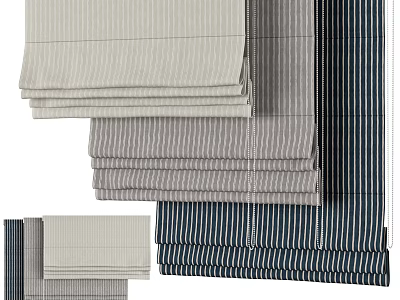 Modern Roman Curtain Draw Curtain Sunshade 3d model