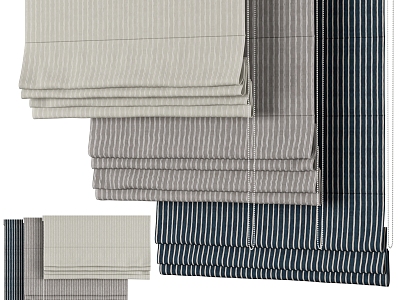 Modern Roman Curtain Draw Curtain Sunshade 3d model