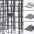 Modern Ceiling Structural Design With Grid Framework And Metal Beams