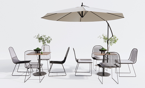 Modern outdoor tables and chairs 3d model