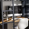 Modern Bunk Bed Interior with Desk Chair Bookshelf and Storage Cabinet