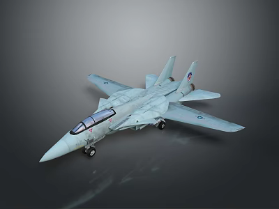 Detailed Light Gray Military Fighter Jet Featuring Cockpit Wings Tail And Landing Gear 3d model