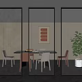 Modern Glass Partition Screen Partition Frosted Glass Partition Changhong Glass Partition 3d model