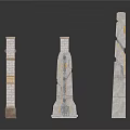 Architectural Column Models Featuring Various Styles Stone Brick And Gold Accents