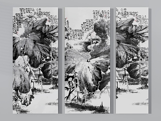 New Chinese Hanging Painting Ink and Ink Hydra Zen Mood 3d model