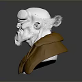 Game Movie Character With White Horned Head White Beard Yellow Eyes And Yellow Cloak