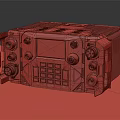 HARRIS Military Communication Device With Green Casing Display Screen And Interfaces On Slate Path 3d model