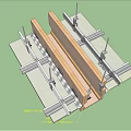Modern Node Top Node Paper Gypsum Board Ceiling Gold and Silver Foil Ceiling 3d model