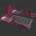 Vintage Bedroom Furniture Collection With Bed Wardrobe Sofa Chair And Rug