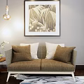 Modern double sofa leisure chair sofa side table chandelier combination 3d model