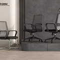Ergonomic Mesh Back Office Chairs with Adjustable Armrests and Swivel Casters