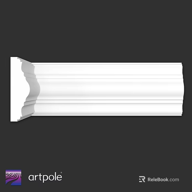 White Architectural Cornice Molding With Smooth Layered Design For Interior Decoration 3d model 