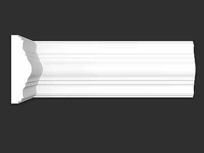 White Architectural Cornice Molding With Smooth Layered Design For Interior Decoration 3d model