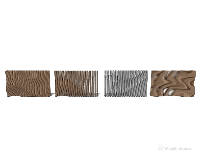 Interior Wall With Various Textured Designs In Brown And Gray Colors 3d model 
