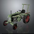 Vintage Green Tractor With Red Wheels Classic Design Metal Body And Antique Look