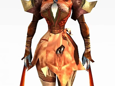 Tech Exhibition Hall Displaying Futuristic Character Exhibit With Metallic Leather Costume And Shoulder Details 3d model