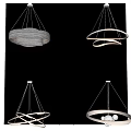 Chandelier Combination Double Layer Chandelier Art Chandelier Linear Chandelier Decorative Chandelier 3d model