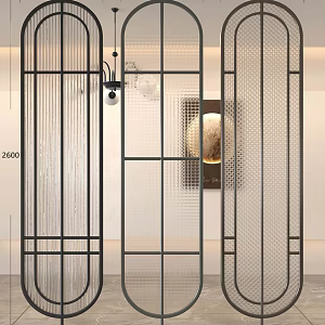 French Style Glass Partition Middle Style Glass Partition Entrance Partition Screen Partition Changhong Glass Partition Frosted Glass Ice Crushed Glass 3d model