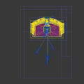 Modern Stage Design With LED Screens Blue Lighting Colorful Beams And Audience Seats