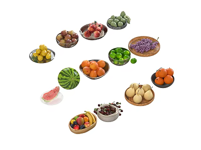 Drinkers Food Fruit Plate 3d model