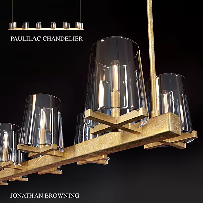 Vintage chandelier Jonatan Browning Pauliac 3d model