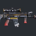 Tactical Assault Weapon With Telescopic Scope Ergonomic Grip And Black Barrel Design