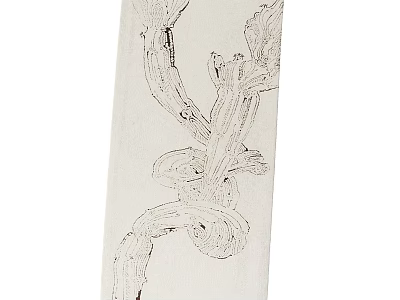 Textured Abstract Painting With Vine Like Linear Curved Hand Drawn Elements 3d model