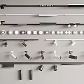 Modern Various Styles Ceiling Downlights And Track Spotlights For Home Interior 3d model