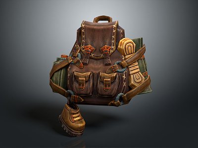 Camping Backpack Travel Bag Travel Backpack 3d model