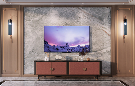 New Chinese TV Cabinet 3d model