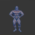 Muscular Man Bodybuilder Posing to Display Well Defined Physique and Muscle Definition