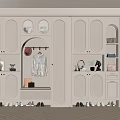 Modern White Shoe Cabinet With Hanging Area Bench Decorative Items And Lighting