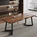 Large Board Table Tea Table and Chair Combination Office Desk 3d model