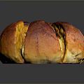Freshly Baked Round Artisan Bread With Golden Crust And Cheese Filling