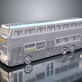 Gray Double Decker Bus Model With Transparent Windows And Modern Design