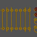 Various Brass Door Handles With Twisted Long Bar And Decorative Rope Knot Designs