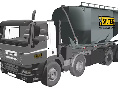 Silter Functional Tanker Truck With Pipeline System For Construction Transportation 3d model
