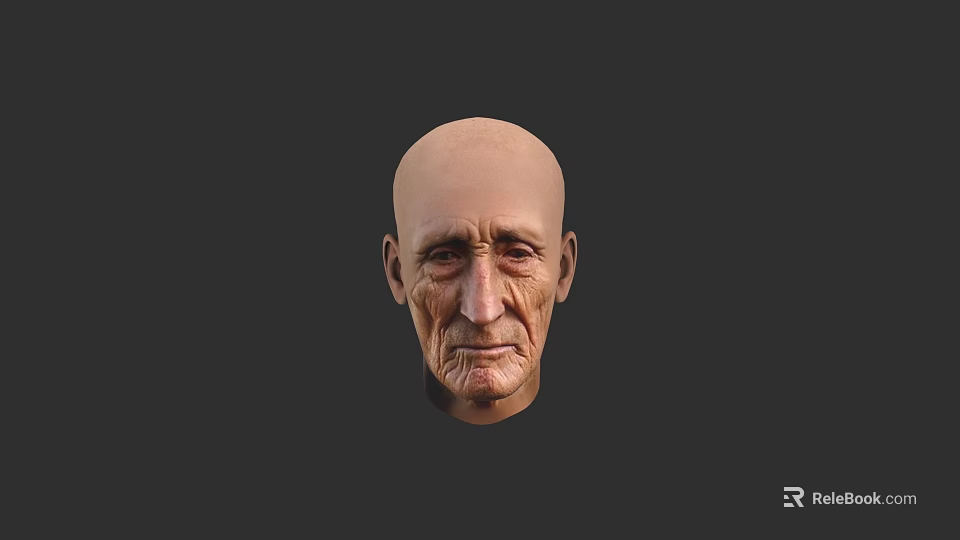 Detailed Elderly Man 3D Model With Bald Head And Realistic Facial Features 3d model 
