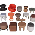 Diverse Stylish Stools in Various Colors and Materials for Home Interior