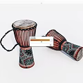 Musical Instruments Old Handmade Drums 3d model