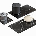 Induction Cooker Smoke-free Stove Boiler Cookware 3d model