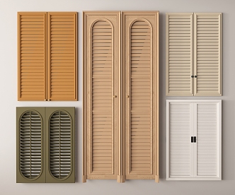 Louver shutter door 3d model