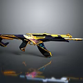 Sleek Modern Gun Design With Gold Black And Colorful Decorative Elements