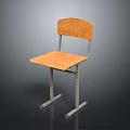 Wooden Chair With Metal Frame And Comfortable Seat Backrest Design